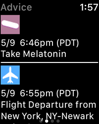 StopJetLag for Apple Watch - Melatonin and flight departure jet lag advice