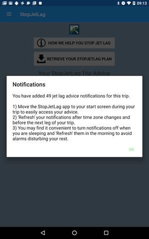 StopJetLag Plan Notifications