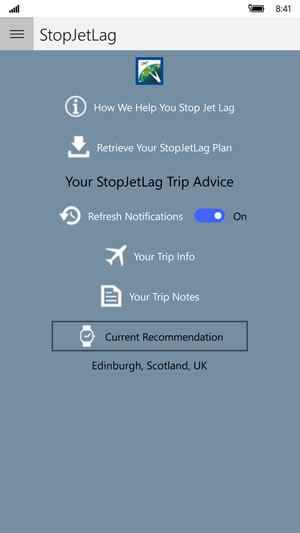 StopJetLag Plan Notifications