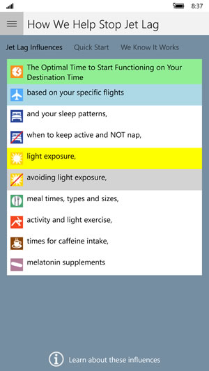 StopJetLag Advice