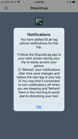 Refresh your StopJetLag Notifications after a time zone change