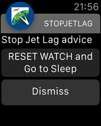 StopJetLag for Apple Watch Reset Watch Notification