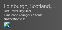 Stop Jet Lag on Windows 8 Live Tile trip summary