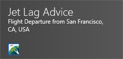 Stop Jet Lag on Windows 8 Live Tile flight departure reminder