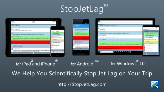 StopJetLag Mobile Devices